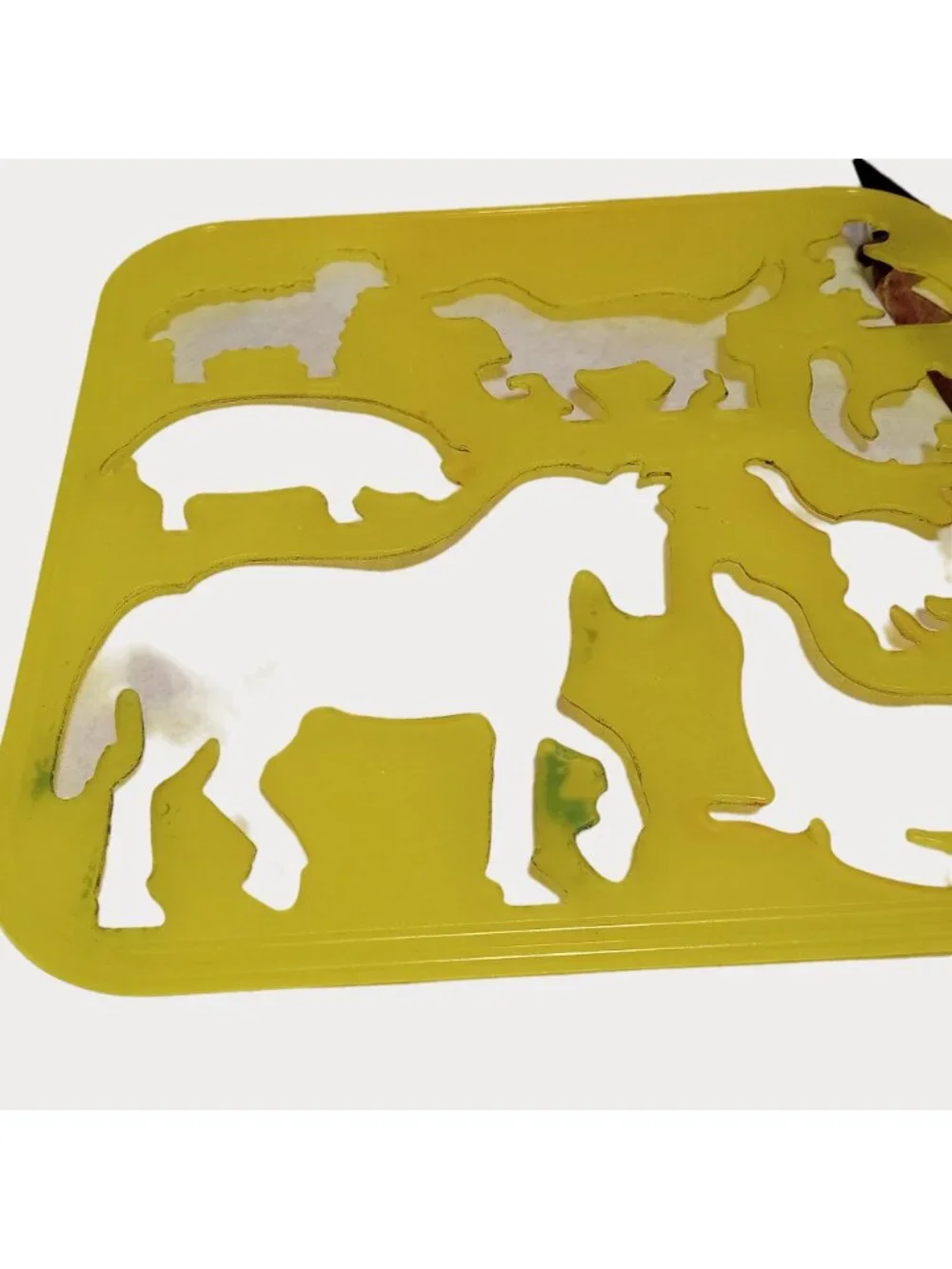 Tupperware Vintage 80s 7 Colorful Stencils Animals Shapes Trees Transportation